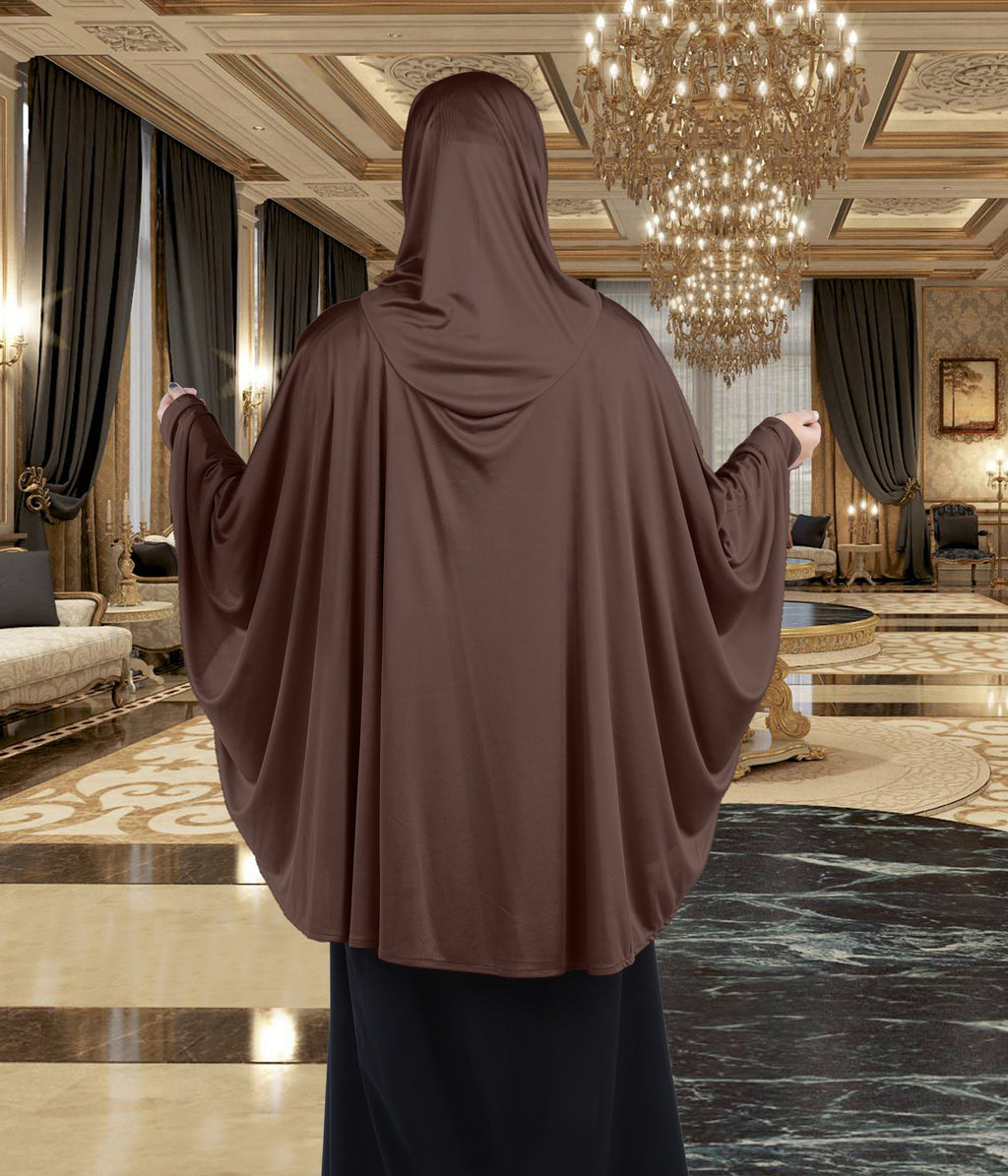 Women's Stylish Soft Rich Polyester Fabric Hanana Sleeve Hijab F Size