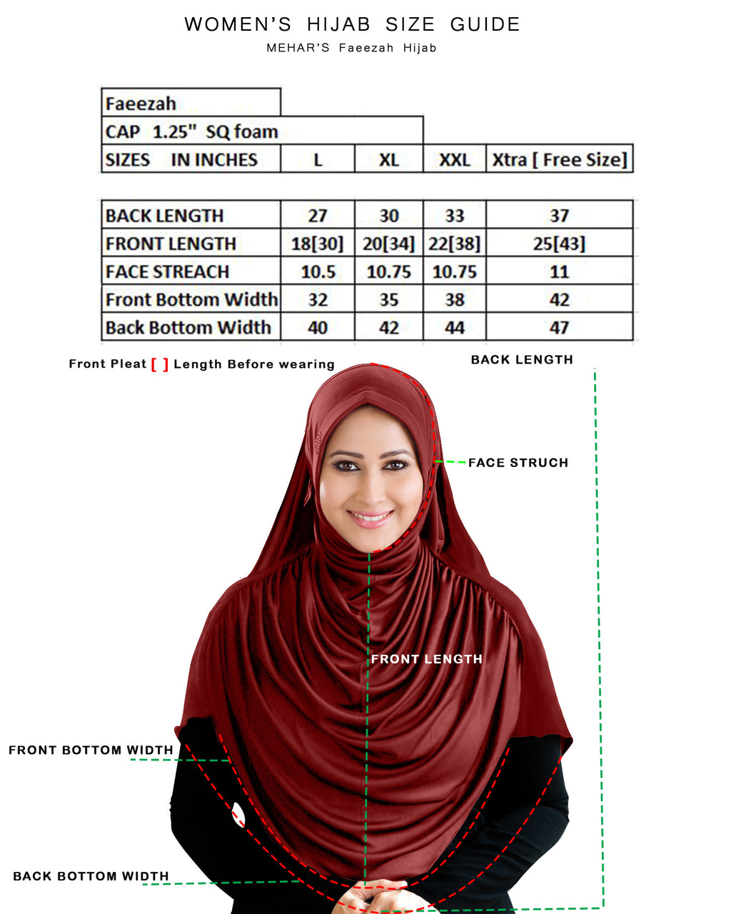 Modest Women's Fleeted Stylish Feel Good Fabric FAEEZAH Hijab Dark Maroon