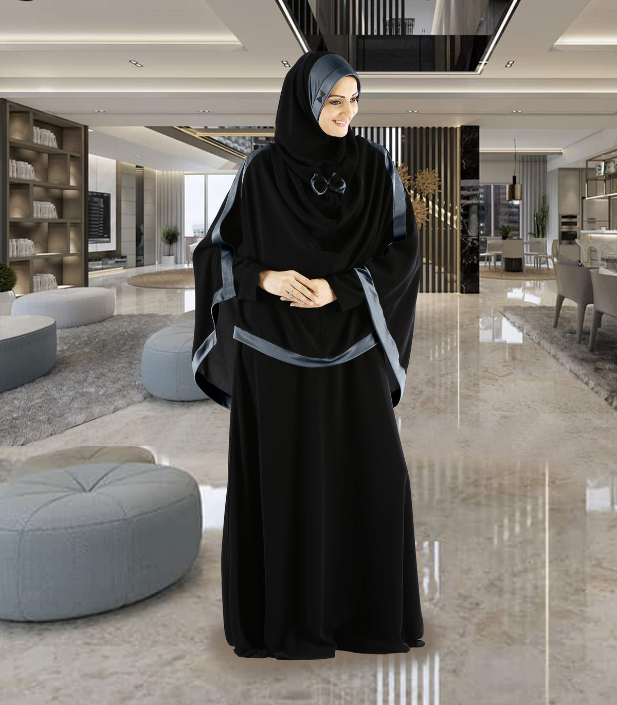 Modest Women's Stylish Soft Rich Crepe Long Hijab GHANIA KHIMAR