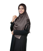 Mehar Famya Elegant Modest Hijab with Lace-Up Shoulder