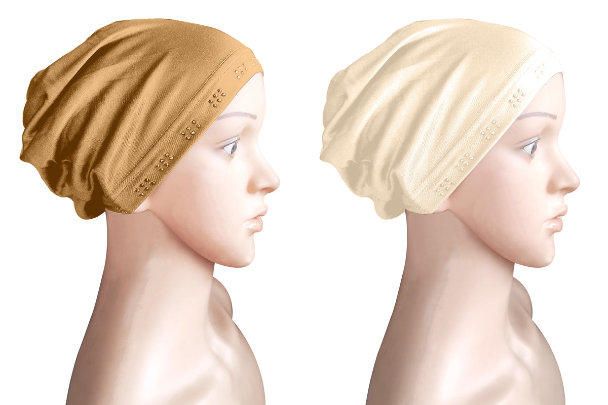 Mehar Hijab Women's Hair Bonnet SD Cap (set of 2)