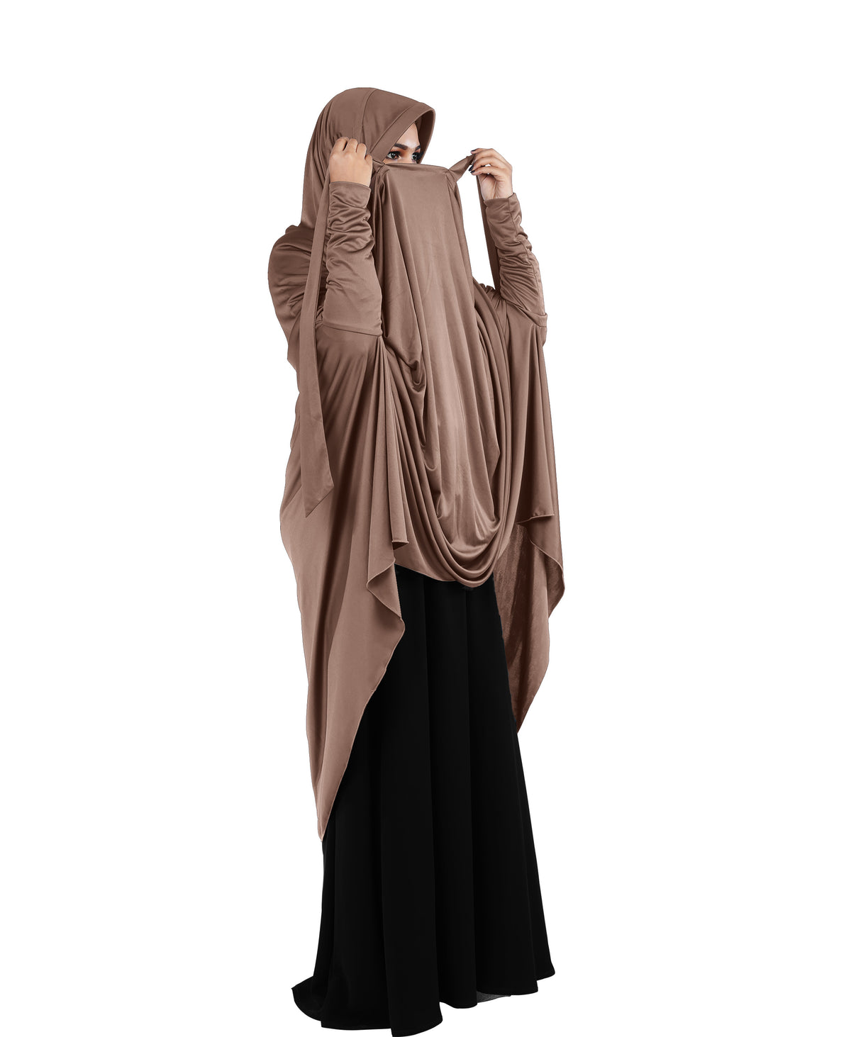Mehar Hijabs Safia Face Mask Long Hijab for Women – Full Coverage Khimar with In