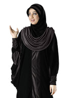 WOMEN'S STYLISH DUAL TONE AFEEFA HIJAB BLACK AND GREY