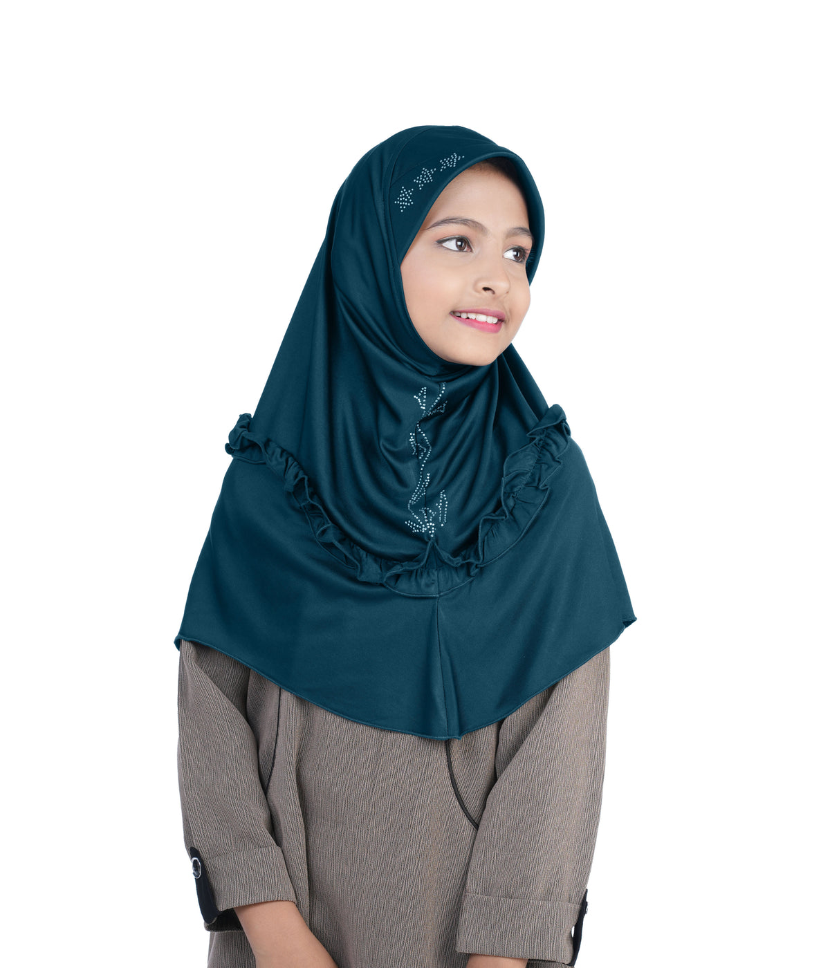 Mehar Little Nidha Hijab for Girls – Embellished with Embroidery & a