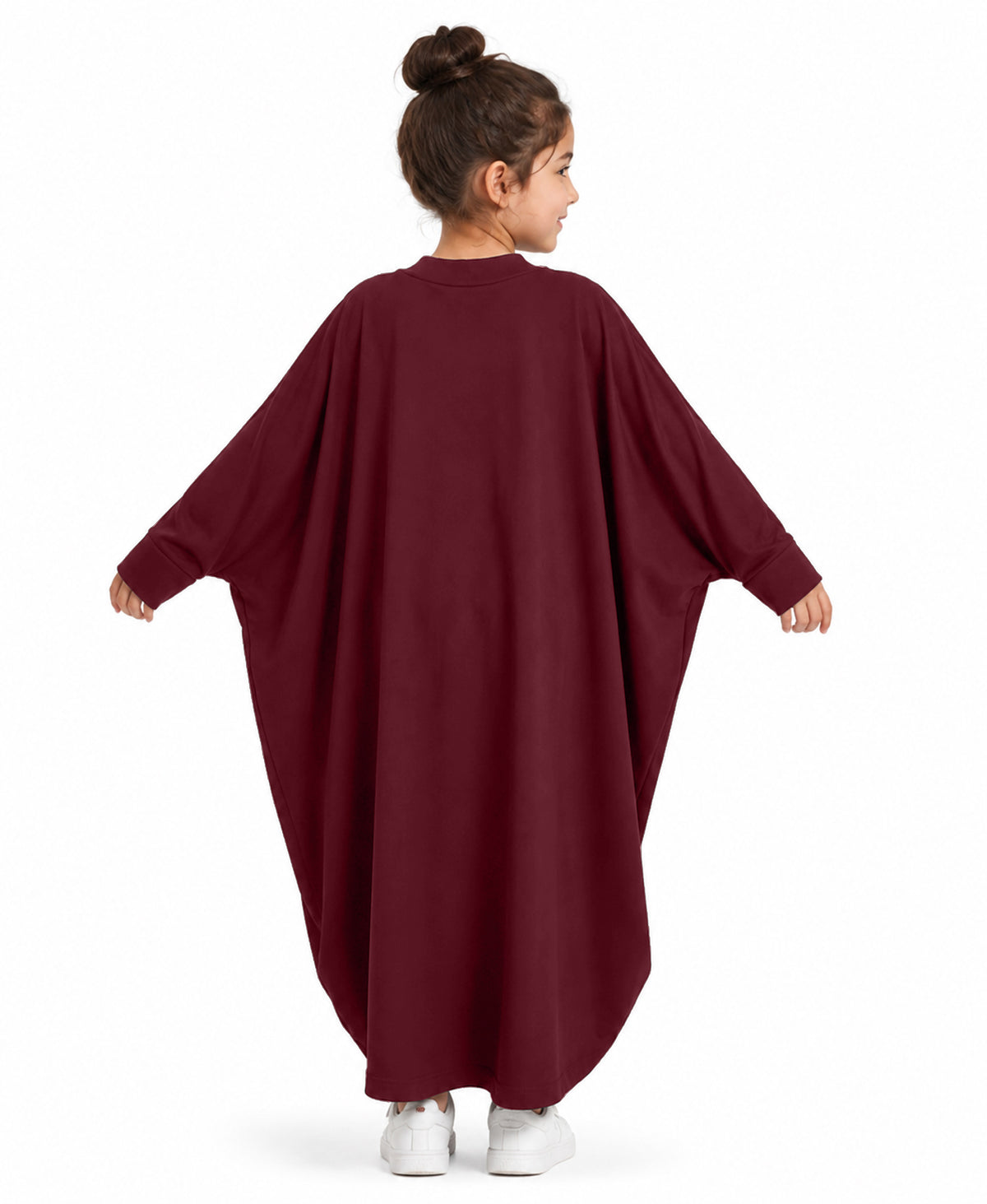 Little Mehariya Kids Lycra Abaya for Girls – Modest Batwing Sleeve Dress