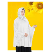 Women's Stylish Soft Rich Polyester Fabric Hanana Sleeve Hijab F Size