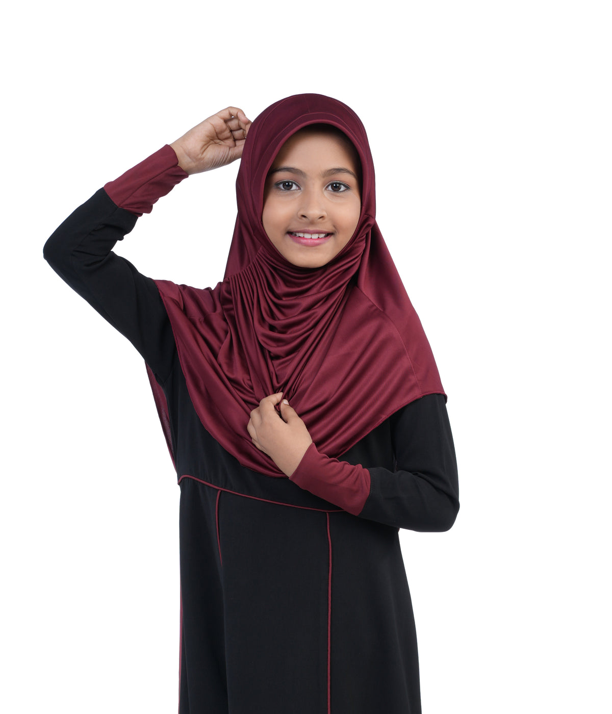 Mehar Diya Hijab for Girls – Premium Black Ready-to-Wear Islamic Hijab |