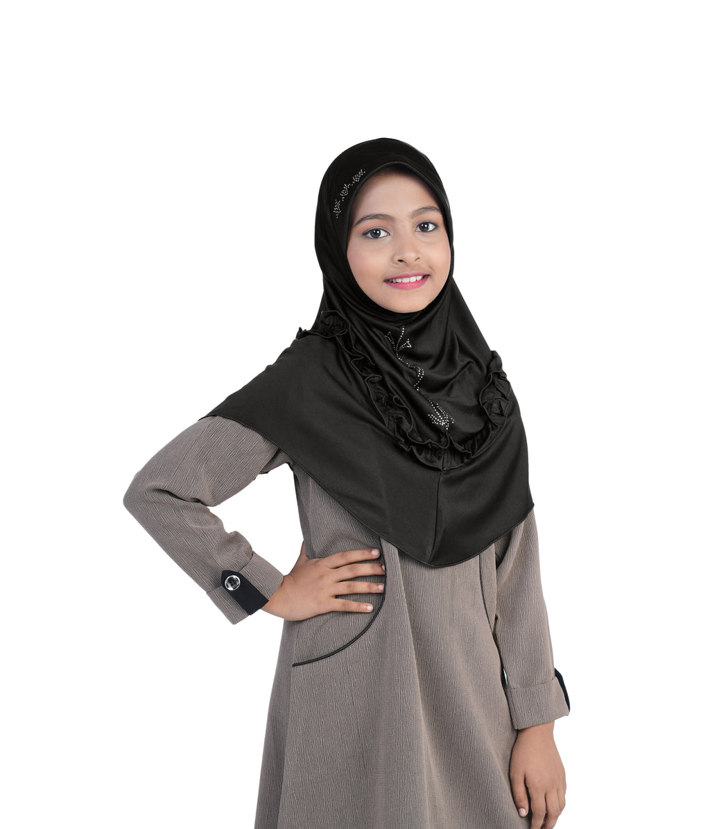 Mehar Little Nidha Hijab for Girls – Embellished with Embroidery & a