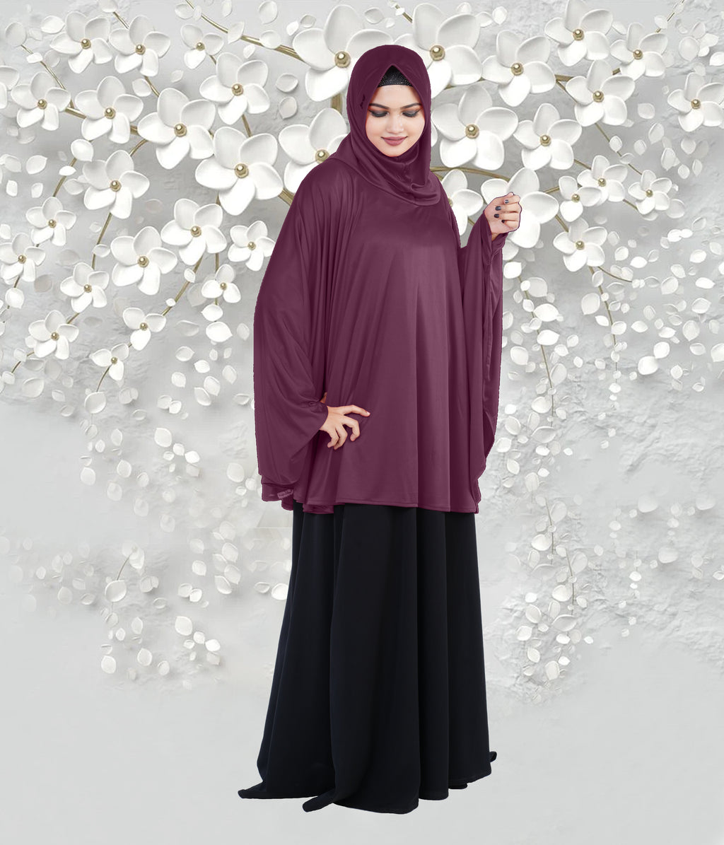 Women's Stylish Soft Rich Polyester Fabric Hanana Sleeve Hijab F Size