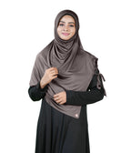 Mehar Famya Elegant Modest Hijab with Lace-Up Shoulder