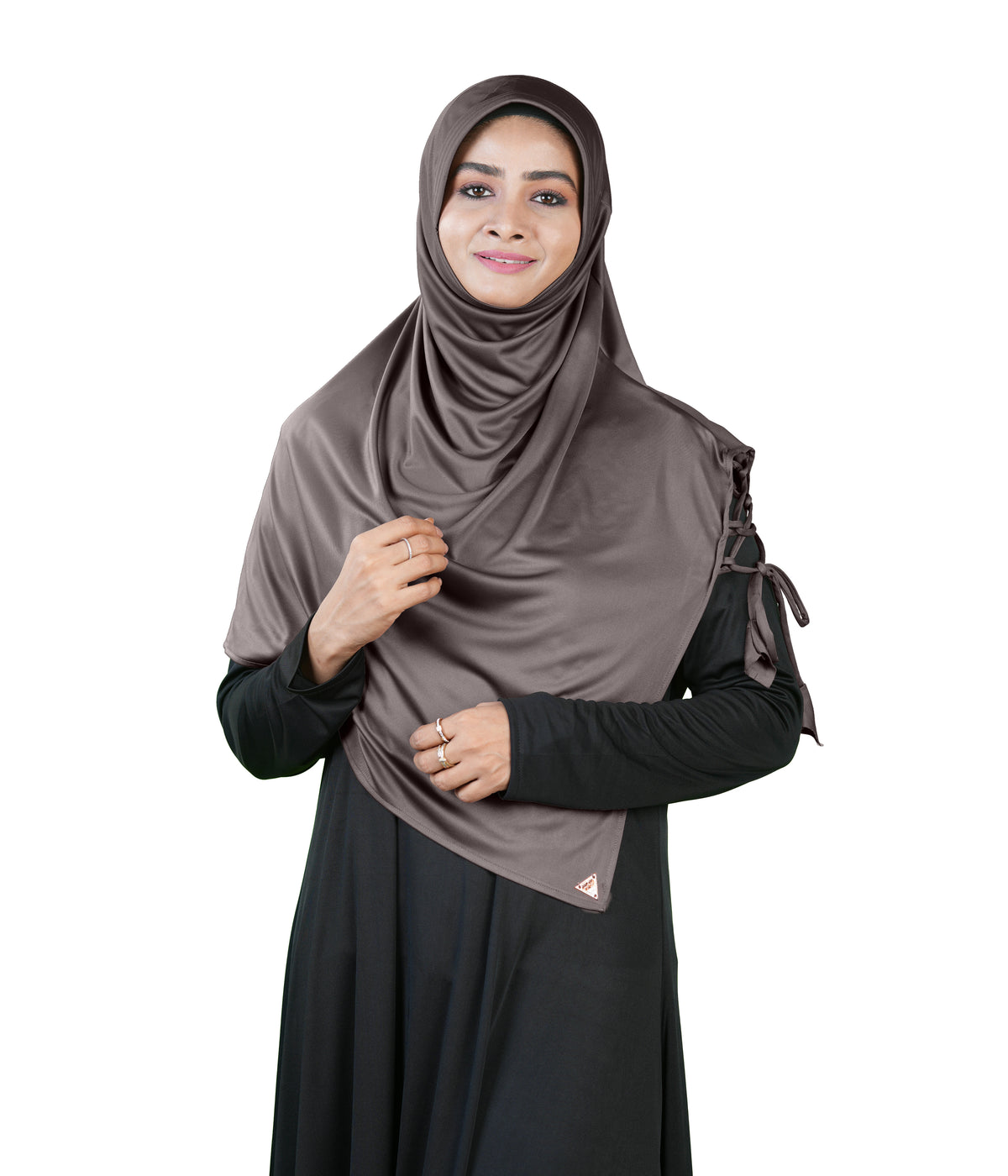 Mehar Famya Elegant Modest Hijab with Lace-Up Shoulder