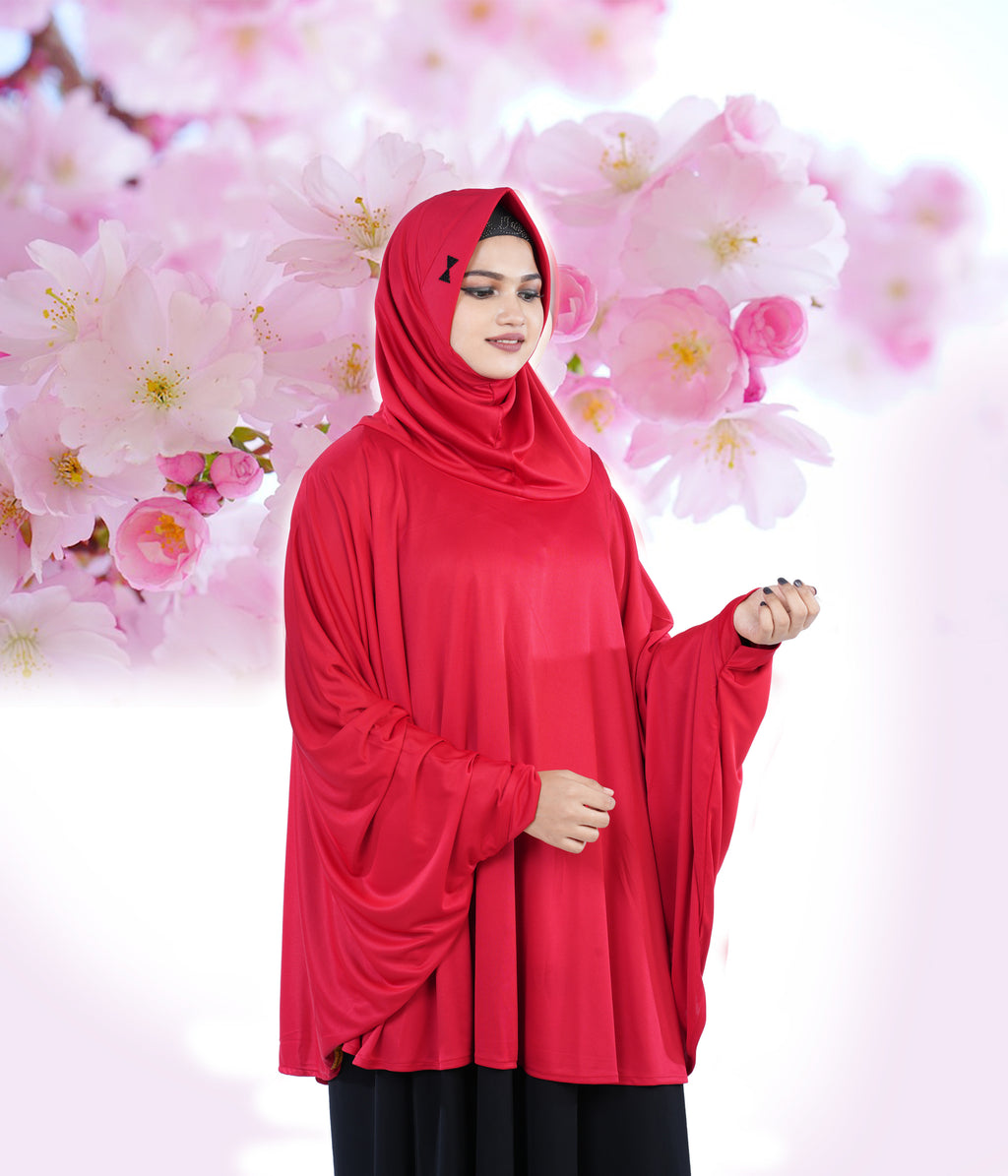 Women's Stylish Soft Rich Polyester Fabric Hanana Sleeve Hijab F Size