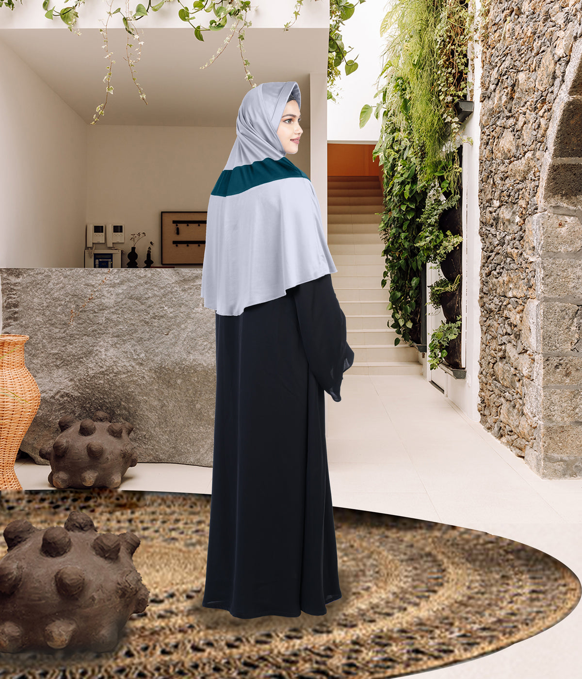 Mehar Shakira Elegant Dual-Tone Knot Hijab