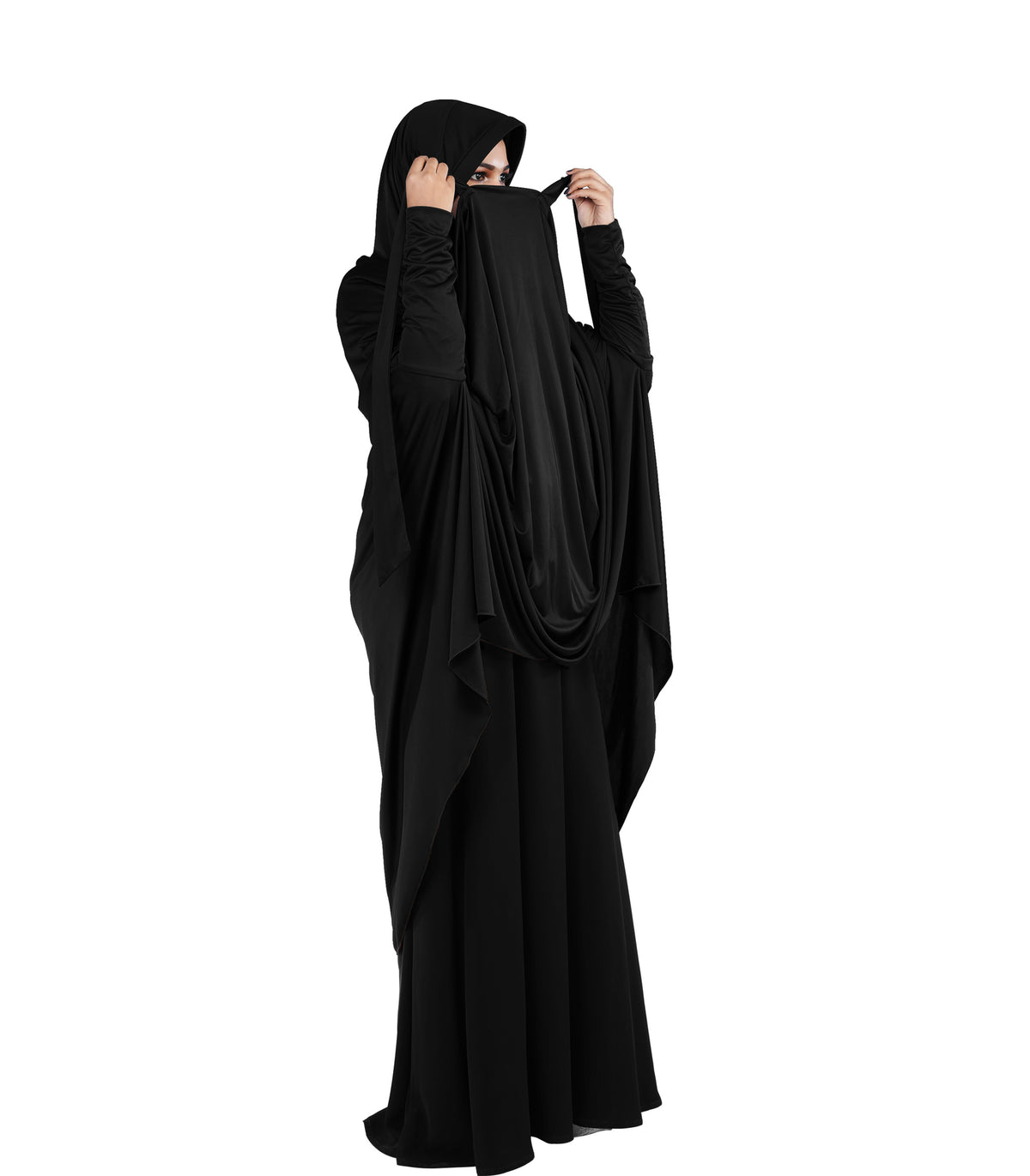 Mehar Hijabs Safia Face Mask Long Hijab for Women – Full Coverage Khimar with In