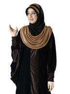 WOMEN'S STYLISH DUAL TONE AFEEFA HIJAB BLACK AND GREY