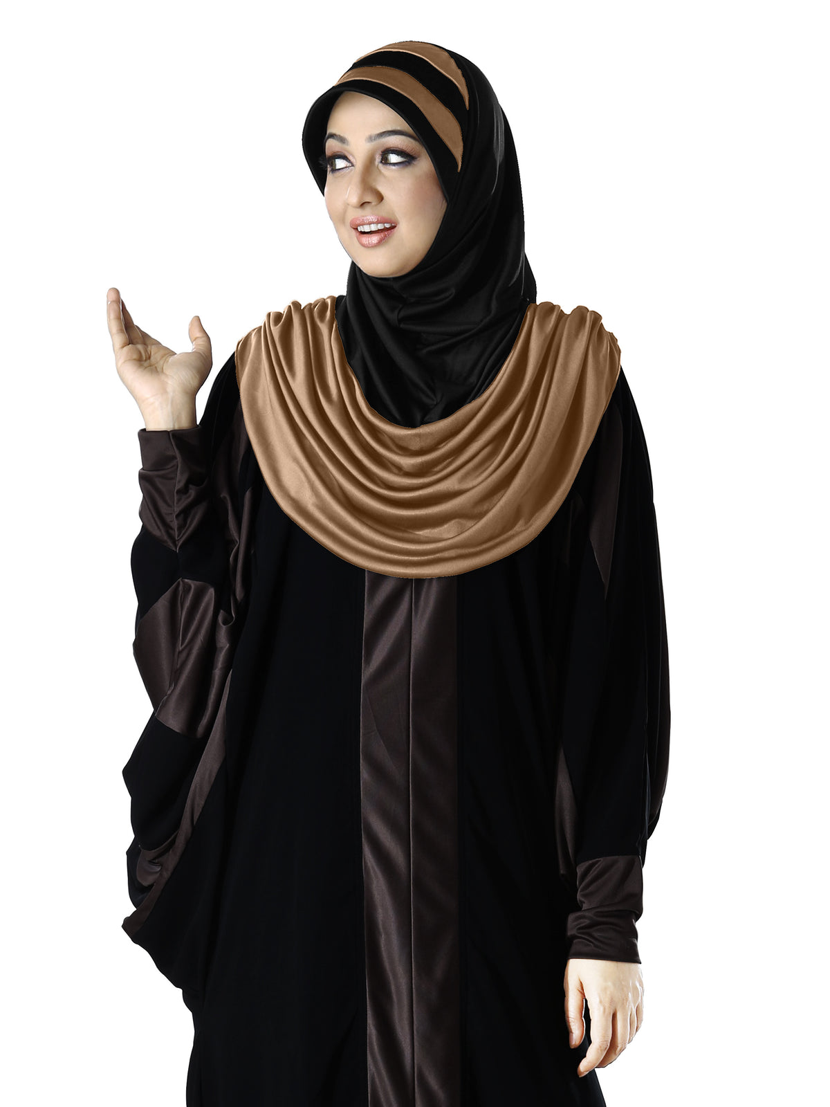 WOMEN'S STYLISH DUAL TONE AFEEFA HIJAB BLACK AND GREY