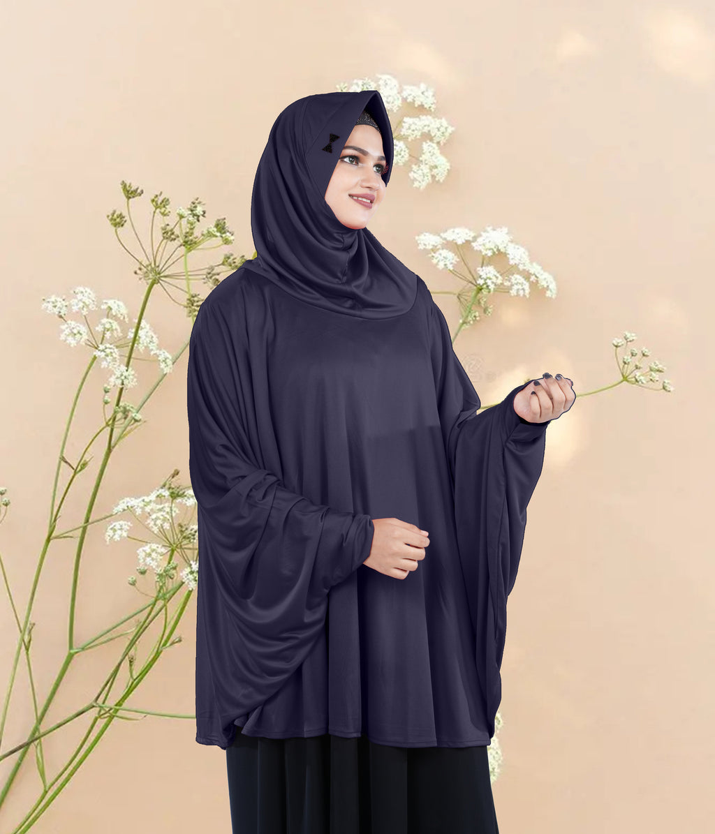Women's Stylish Soft Rich Polyester Fabric Hanana Sleeve Hijab F Size