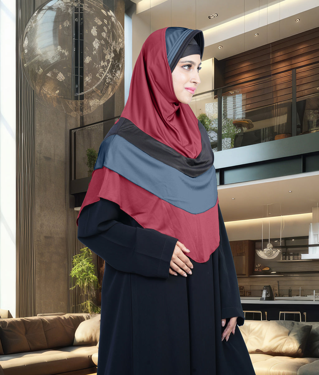 Mehar Hijab's Modest Women's Stylish Designs Layered Elegance Mehar Hijab' Hijab
