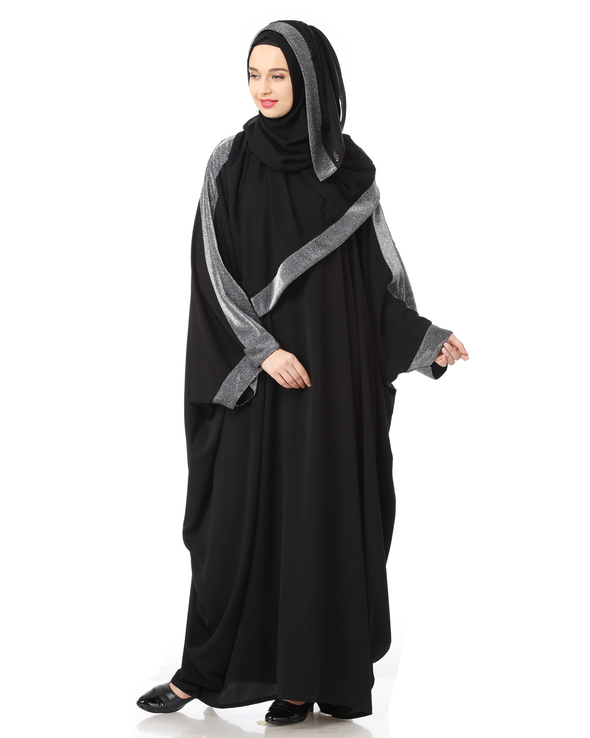 Women's Designed elegant Look SHEHARBANO feel good abaya BLACK