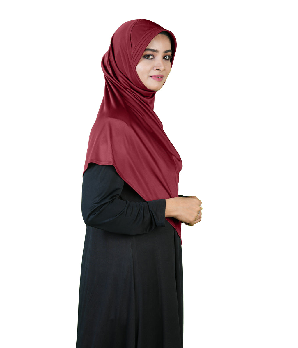 Mehar Famya Elegant Modest Hijab with Lace-Up Shoulder