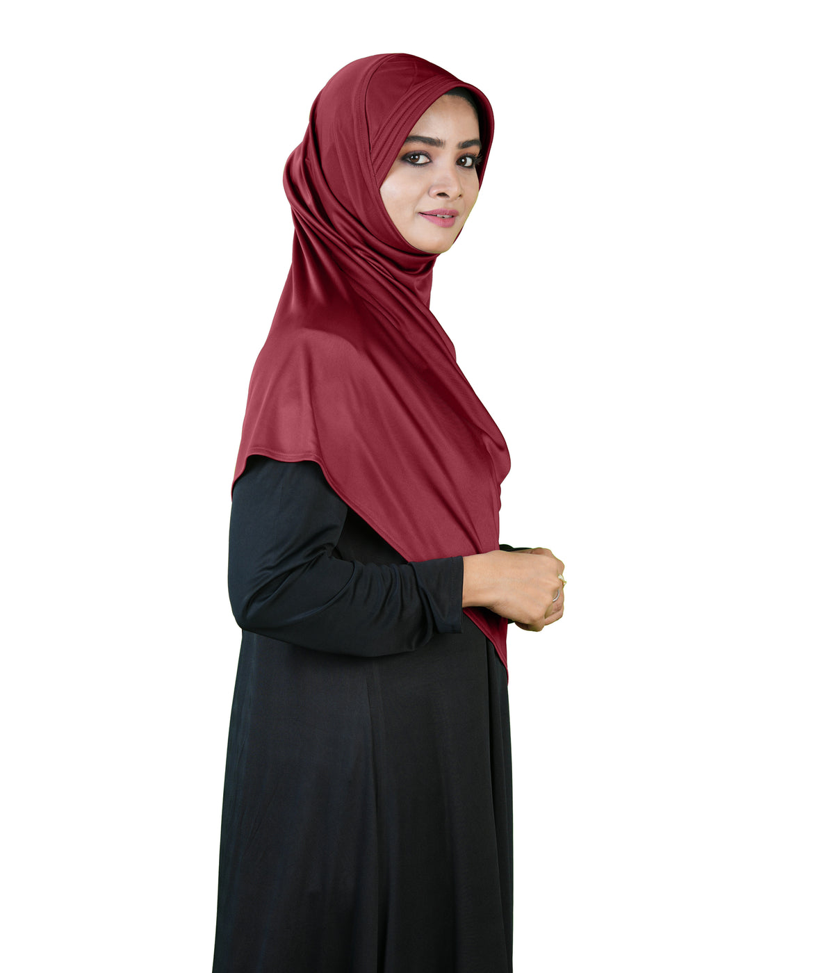 Mehar Famya Elegant Modest Hijab with Lace-Up Shoulder