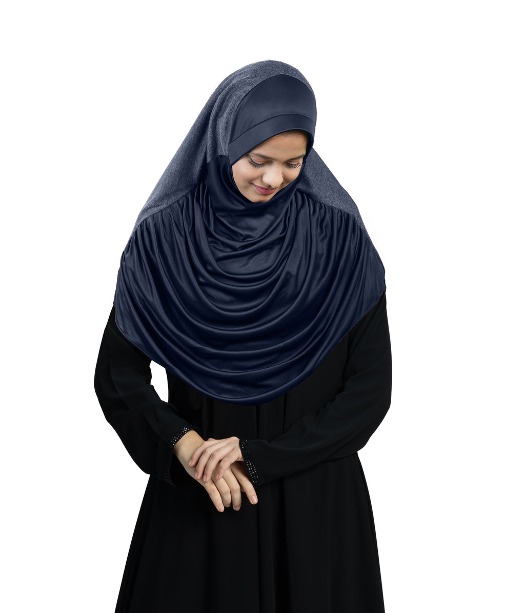 Mehar Faeezah DD Hijab – Dual-Drape Two-Tone Layered Hijab for Modest