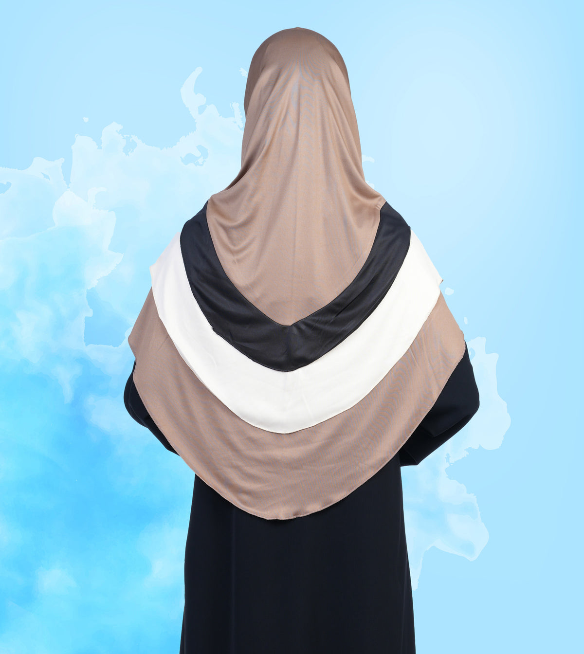 Dilsha Tri-Color Layered Hijab Elegant Modest Wear Soft Fabric Hijab