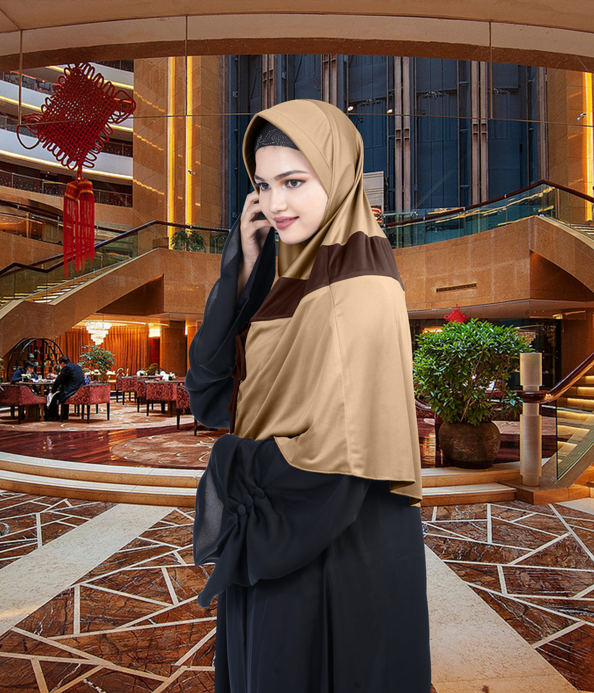 Mehar Shakira Elegant Dual-Tone Knot Hijab