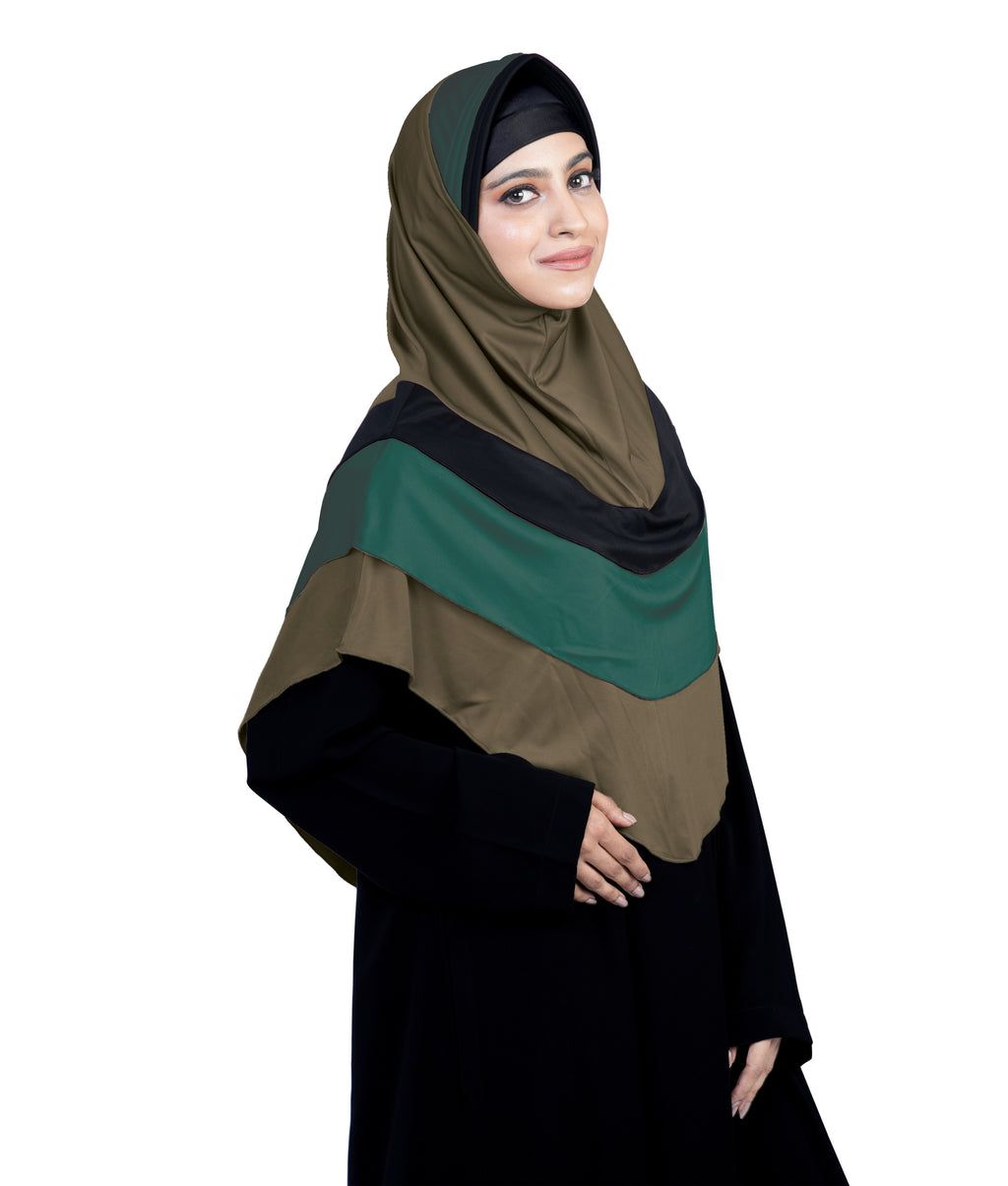 Mehar Hijab's Modest Women's Stylish Designs Layered Elegance Dilsha Color Blend