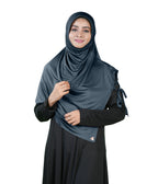 Mehar Famya Elegant Modest Hijab with Lace-Up Shoulder