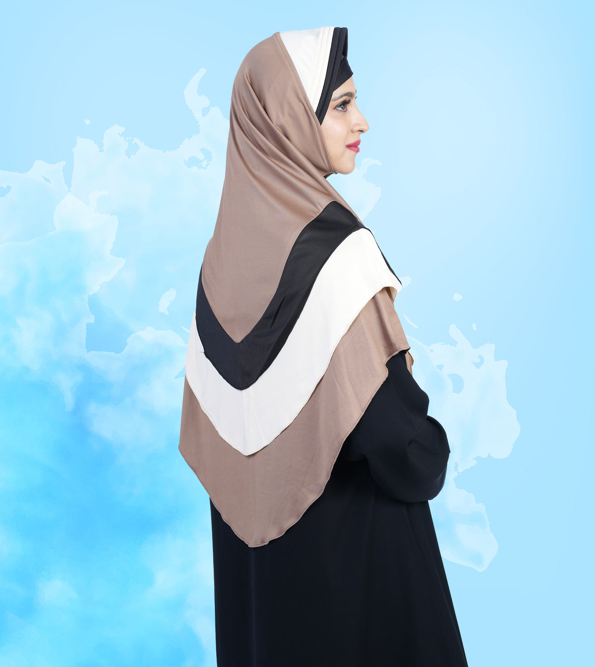 Mehar Hijab's Modest Women's Stylish Designs Layered Elegance Dilsha Color Blend