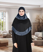 Mehar Dual-Tone Layered Elegance-Coverage-Comfort Razia Hijab