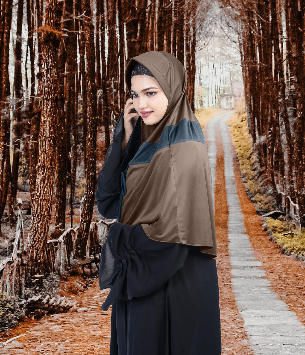 Mehar Shakira Elegant Dual-Tone Knot Hijab