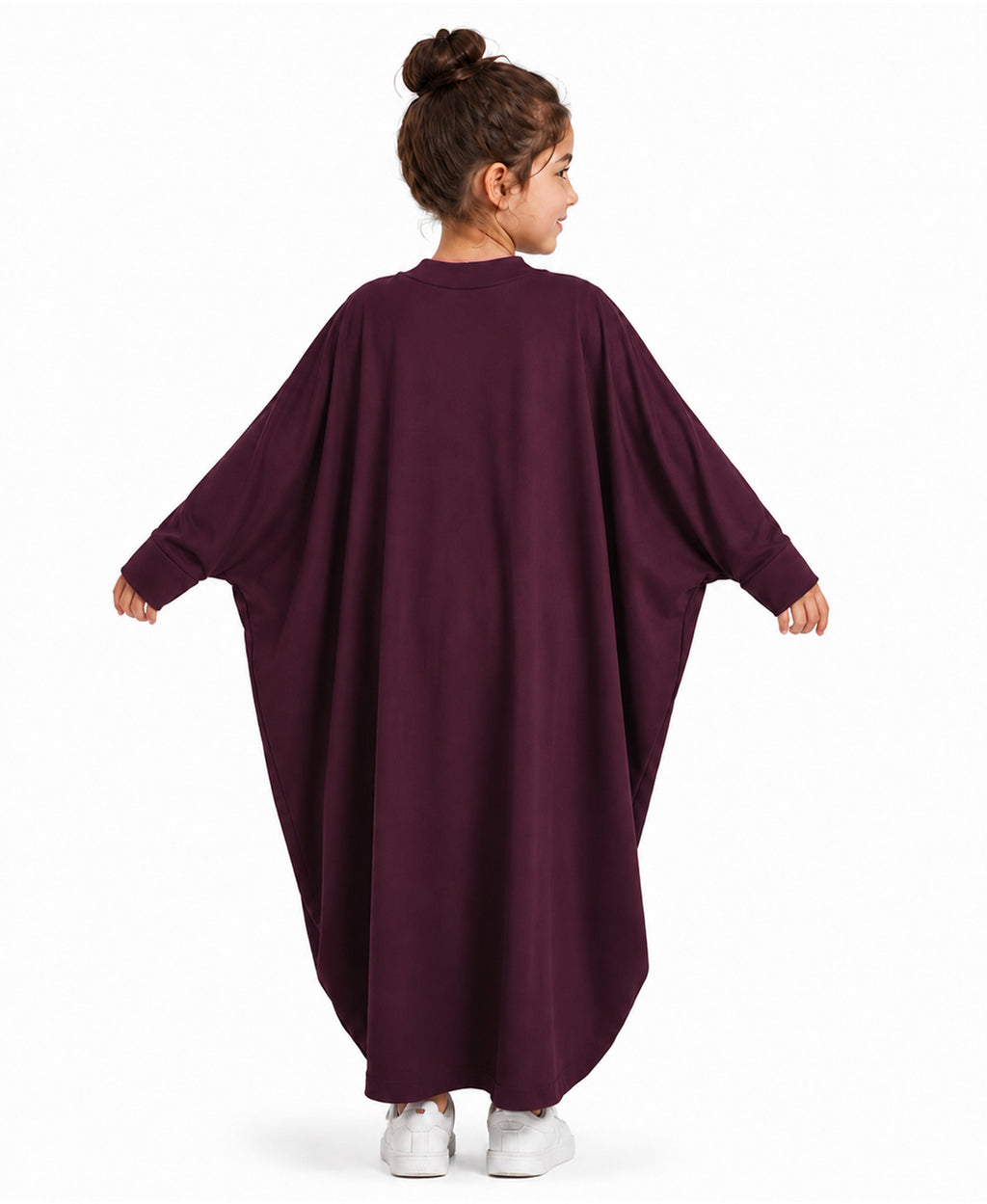 Little Mehariya Kids Lycra Abaya for Girls – Modest Batwing Sleeve Dress