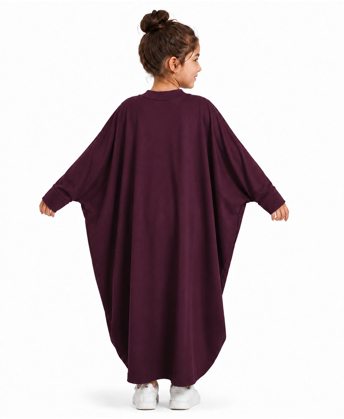 Little Mehariya Kids Lycra Abaya for Girls – Modest Batwing Sleeve Dress