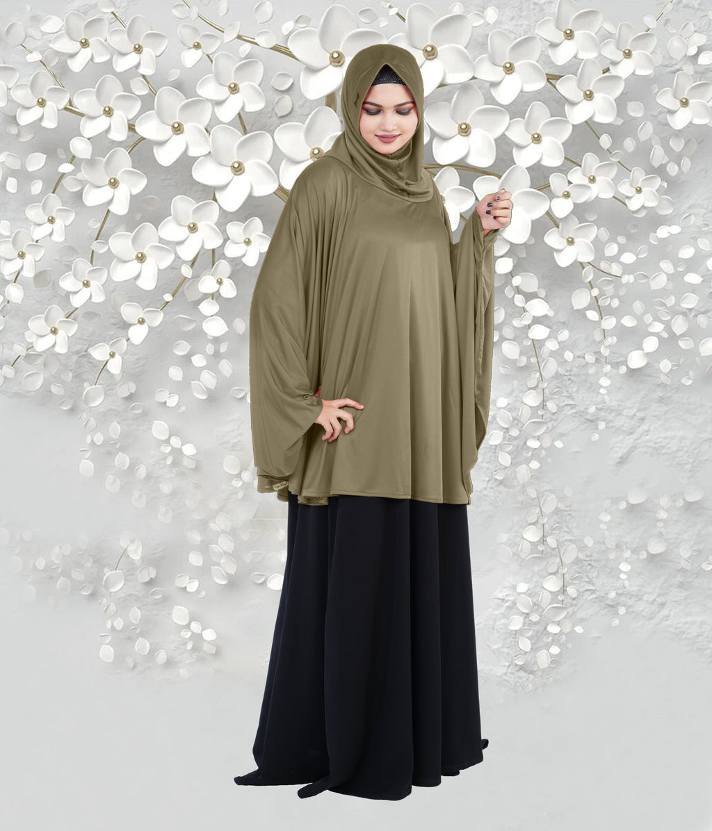 Women's Stylish Soft Rich Polyester Fabric Hanana Sleeve Hijab F Size