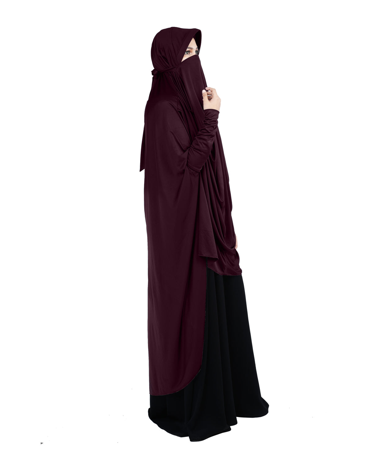 Mehar Hijabs Safia Face Mask Long Hijab for Women – Full Coverage Khimar with In