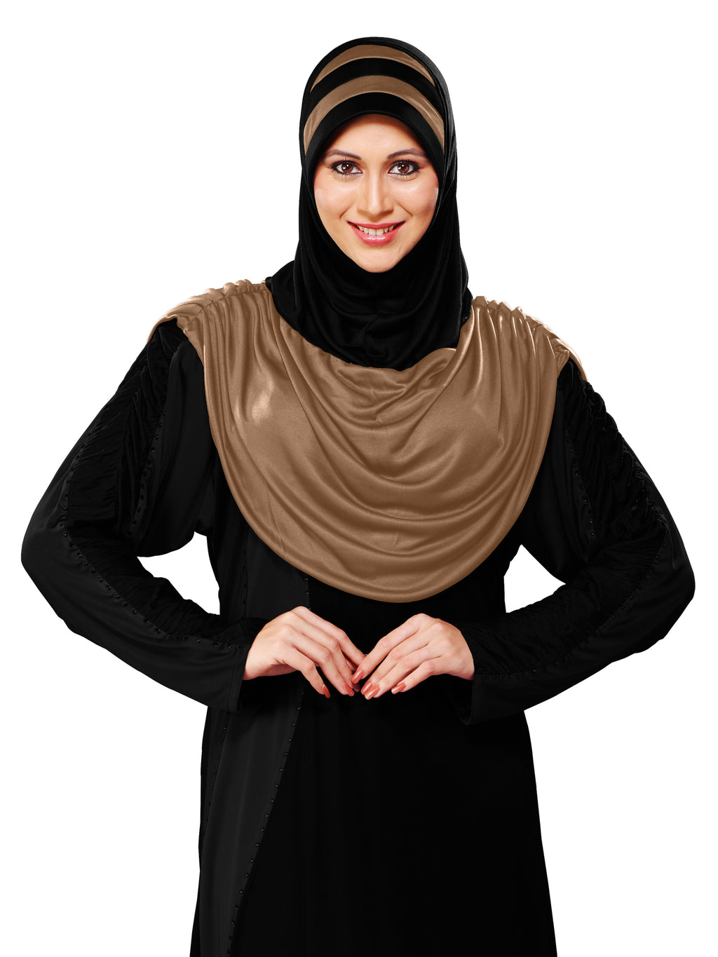 WOMEN'S STYLISH DUAL TONE AFEEFA HIJAB BLACK AND GREY