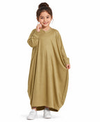 Little Mehariya Kids Lycra Abaya for Girls – Modest Batwing Sleeve Dress