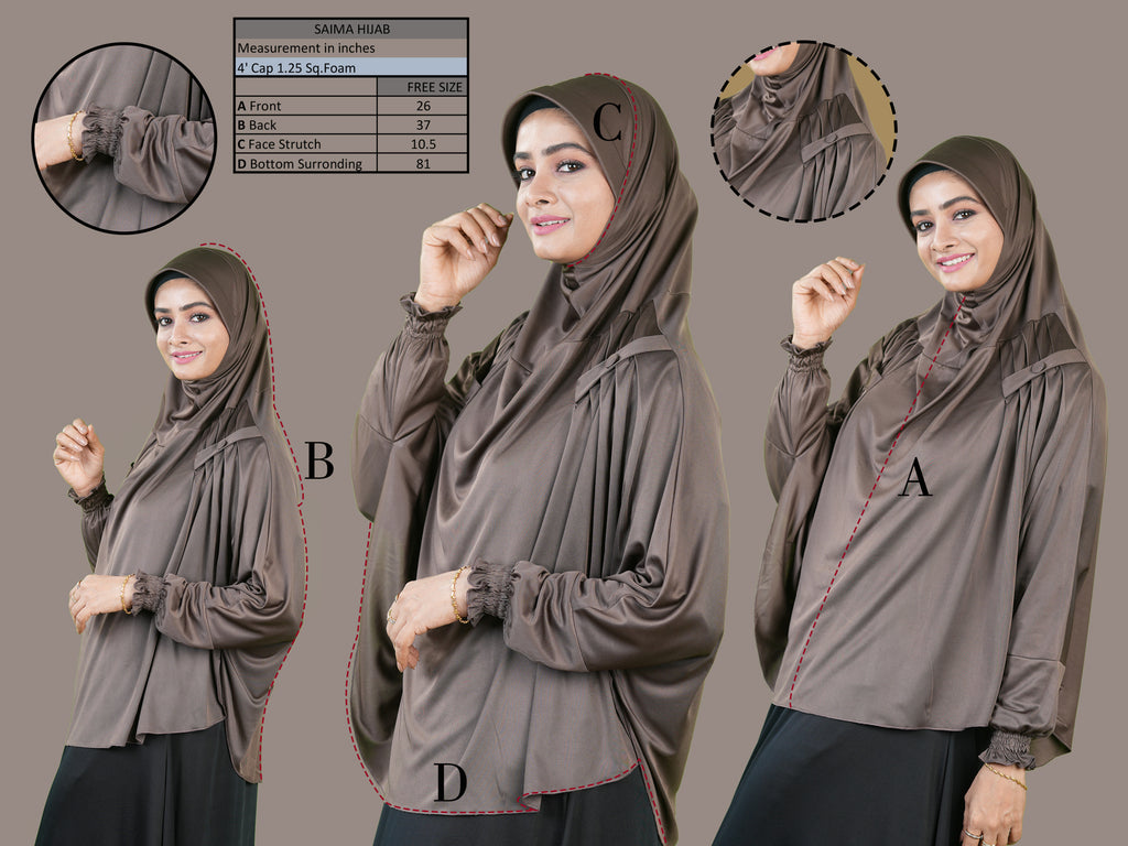 Mehar Hijabs Modest Elegant Saima Farasha type Hijab – One-Piece