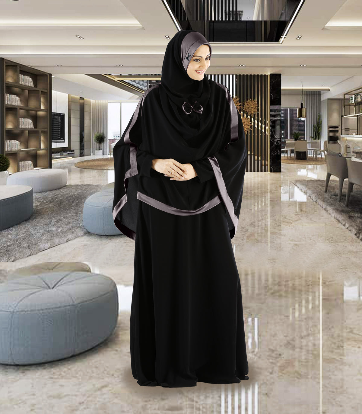 Modest Women's Stylish Soft Rich Crepe Long Hijab GHANIA KHIMAR