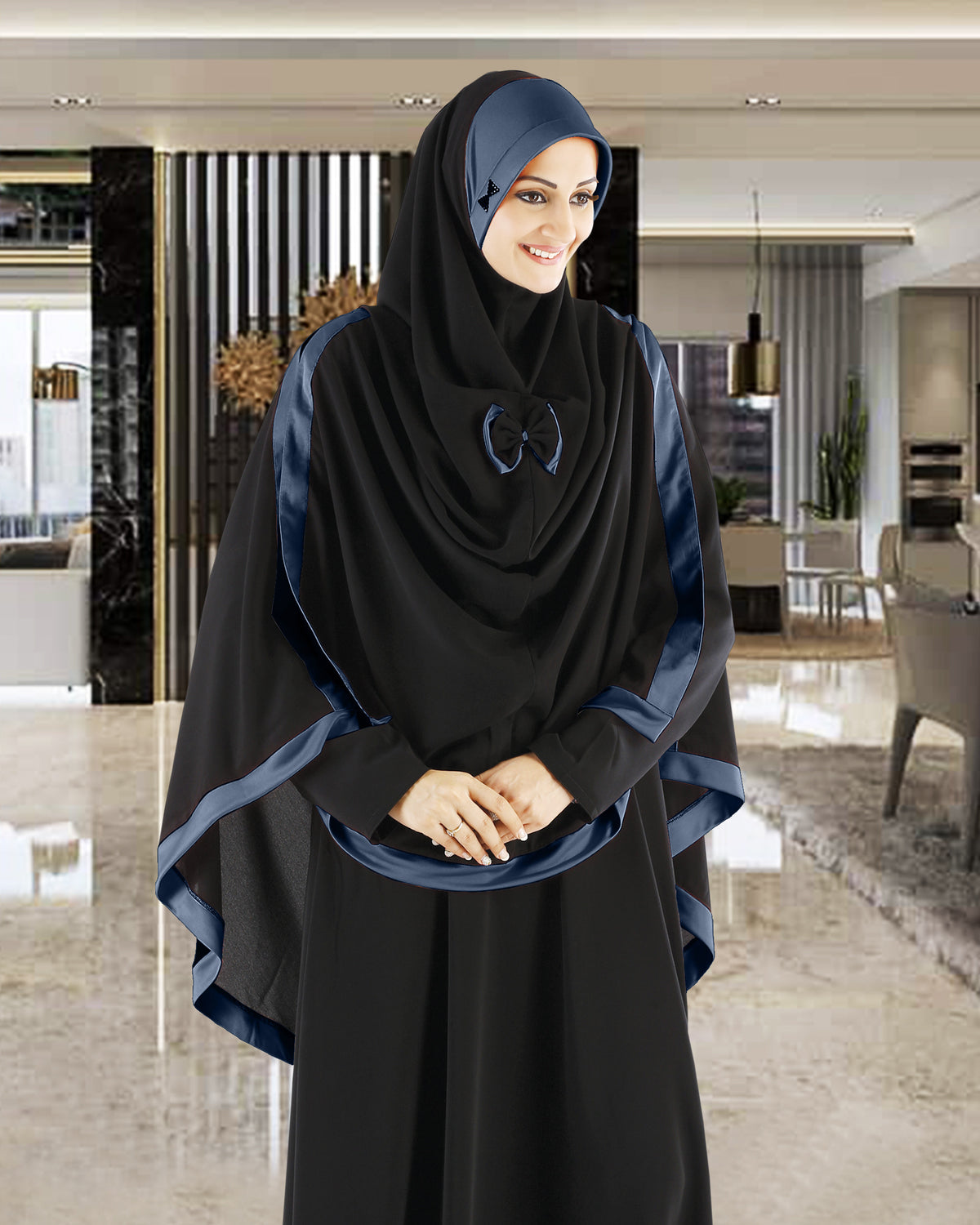 Modest Women's Stylish Soft Rich Crepe Long Hijab GHANIA KHIMAR