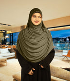 Modest Women's Fleeted Stylish Feel Good Fabric FAEEZAH Hijab Olive