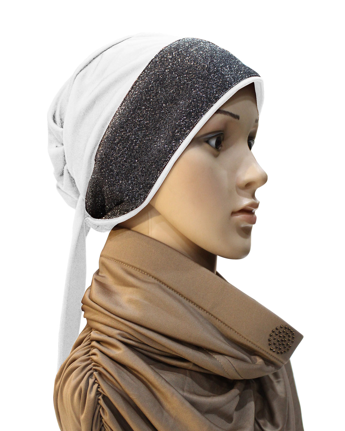 Mehar Hijab`s Women's Stylish Ponytail Headwrap Glitter Twinkle T Cap