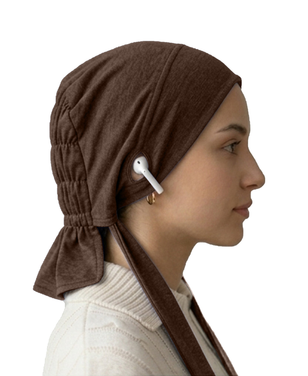 Dr. Ayesha Volume Tail Cap,Stretch Hijab with Stethoscope Ear Hole.Breat