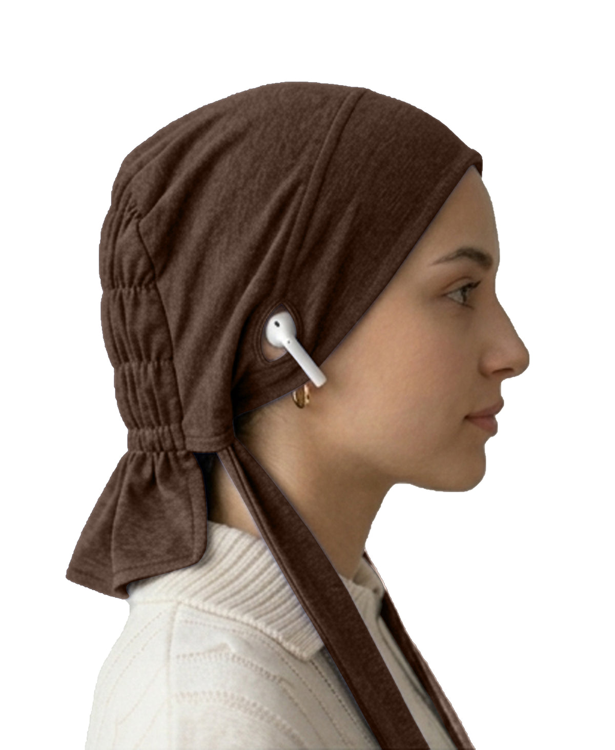 Dr. Ayesha Volume Tail Cap,Stretch Hijab with Stethoscope Ear Hole.Breat