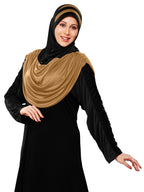 WOMEN'S STYLISH DUAL TONE AFEEFA HIJAB BLACK AND GREY
