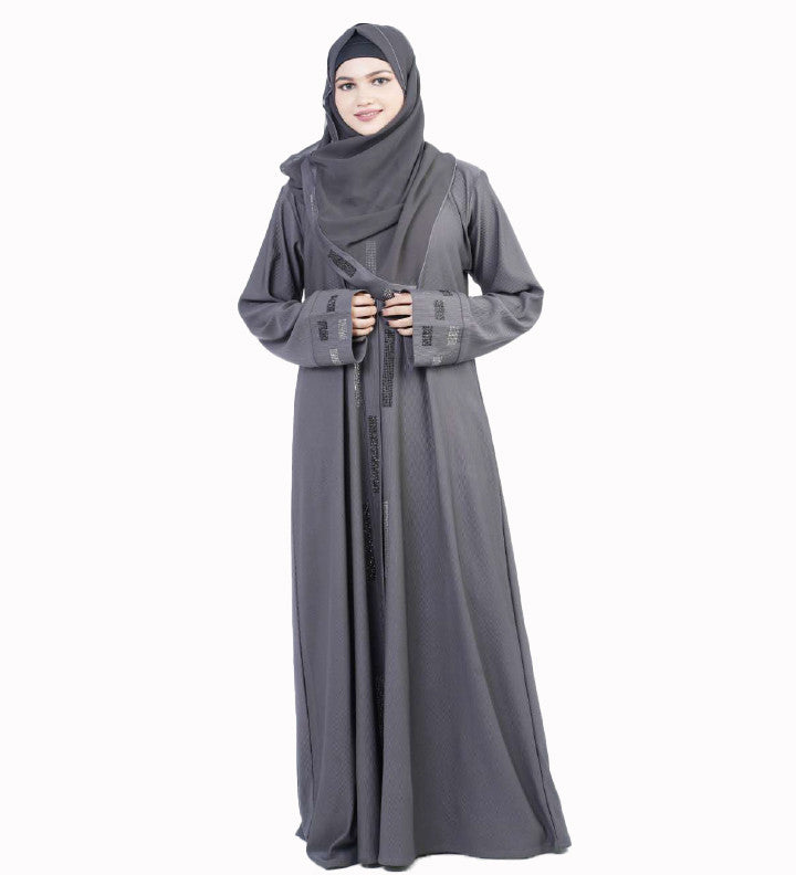 Mehar Modest Naila Abaya with Dual color stones