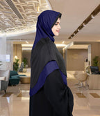 Mehar Dual-Tone Layered Elegance-Coverage-Comfort Razia Hijab