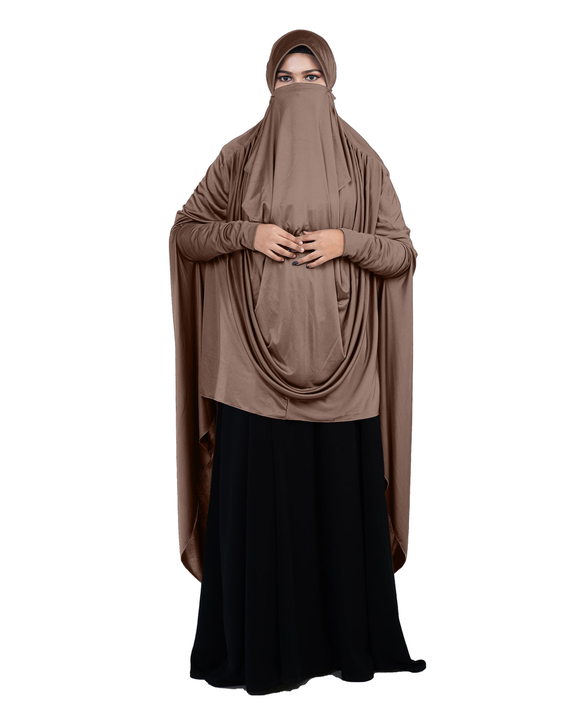 Mehar Hijabs Safia Face Mask Long Hijab for Women – Full Coverage Khimar with In